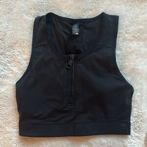 Vitality Black Zip-Up Sports Bra